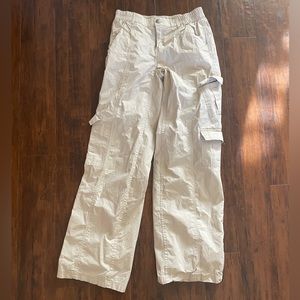 Pacsun Off White Low Rise Baggy Cargo Pants